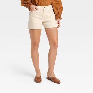 Universal Thread Women's High-Rise MIDI Jean Shorts Off White Size 18